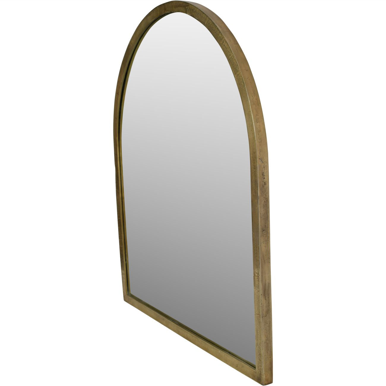 Antique Brass Arched Wall Mirror | Large